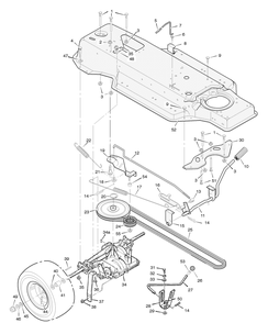 Motion Drive Diagram and Parts List for 387002X83A 2004 Briggs and Stratton Lawn Tractor